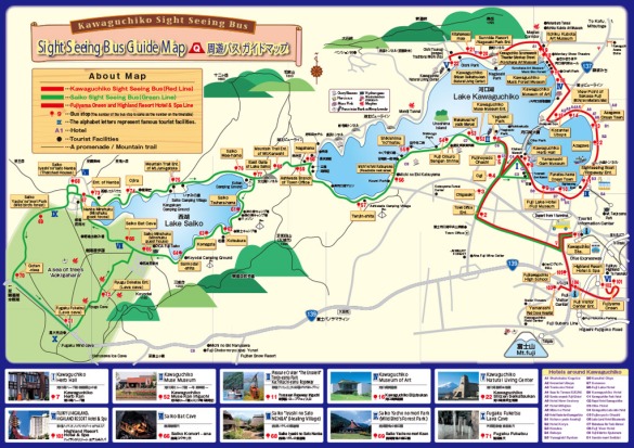 Peta Wisata Kawaguchiko. Sumber: http://bus-en.fujikyu.co.jp/